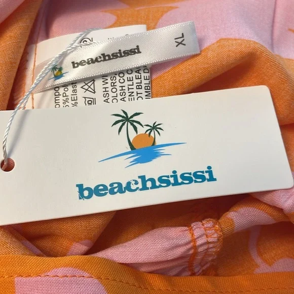 Beachside dress XL orange and pink dress NEW with tags - Picture 7 of 9